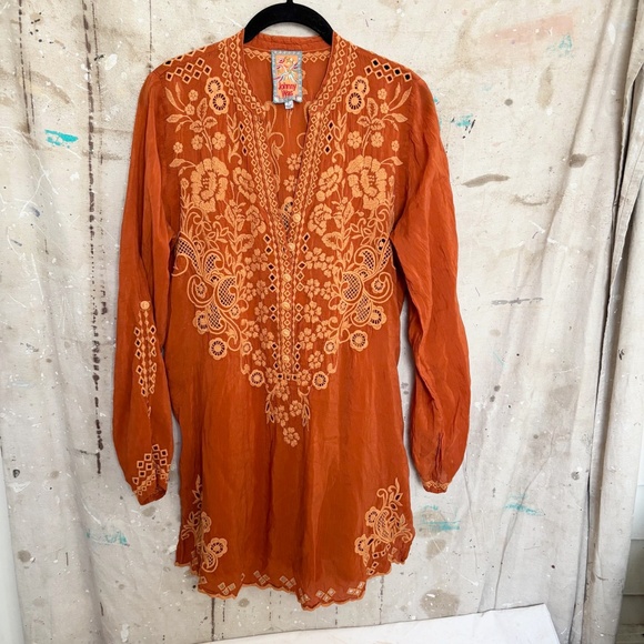 Johnny Was Embroidered Tunic Blouse - Picture 1 of 4